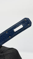 Preowned. Hermes Kelly 35 Blue Sapphire. Circle Z84|5255