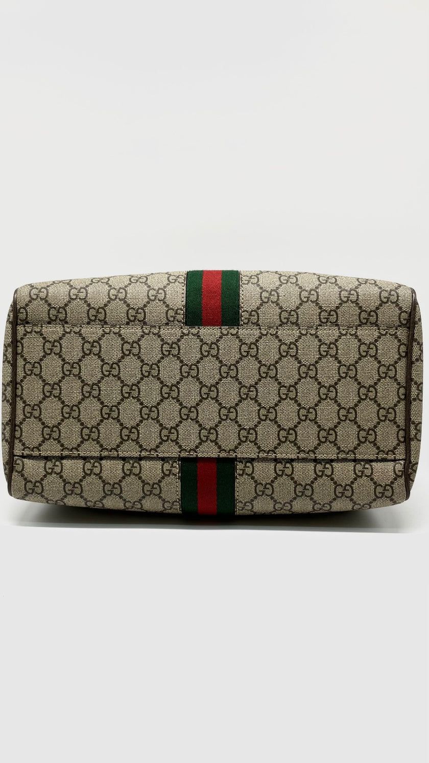 Unsed. Gucci Ophidia Boston GG Supreme Canvas Bag GHW|13394