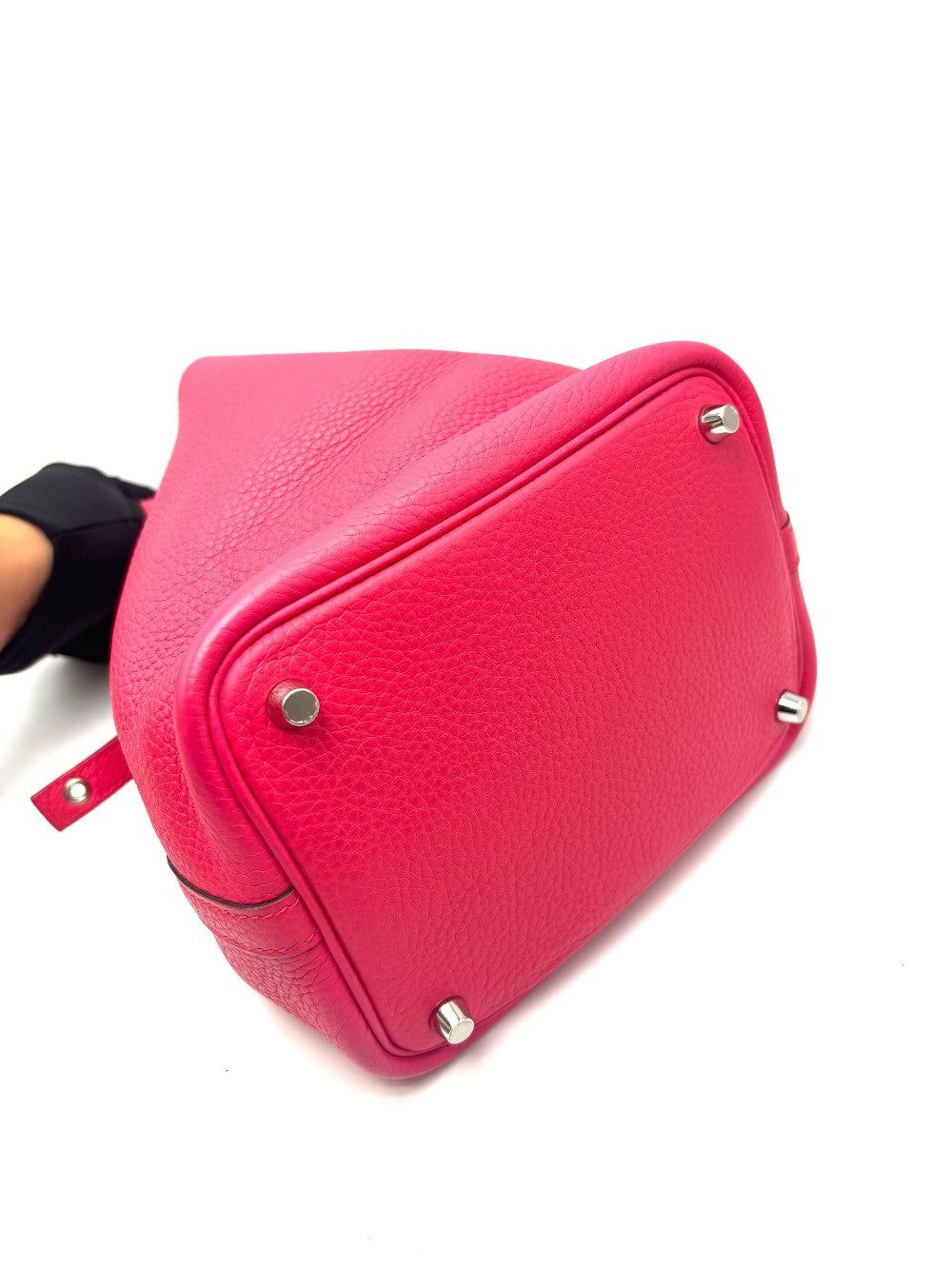 Preowned. Hermes Picotin 18 Rose Mexico Clemence PHW. ABY004AN|17275