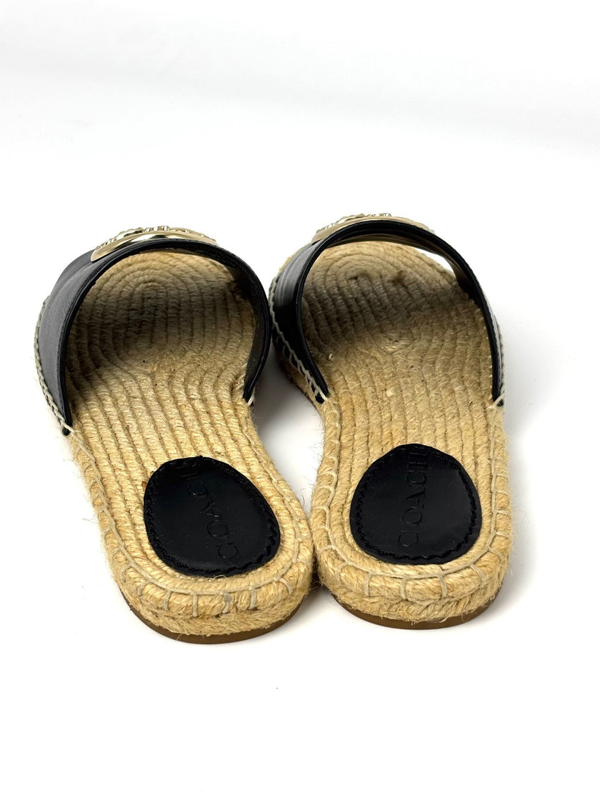 Preowned. Coach Slides Black. 36|8940
