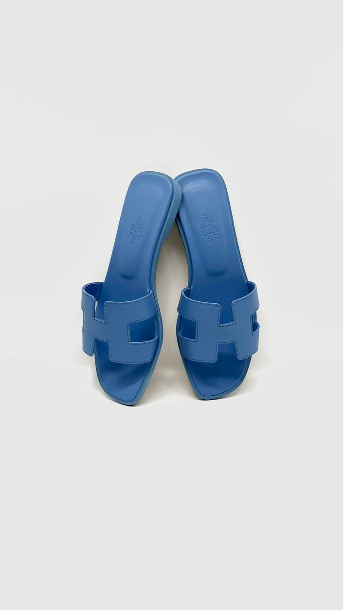 Brand New. Hermes Oran Sandals Blue. 36.5|11603