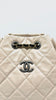 Preowned. Chanel Small Gabrielle Backpack Clafskin Beige/Black Mixed Metal. 25376023|10364