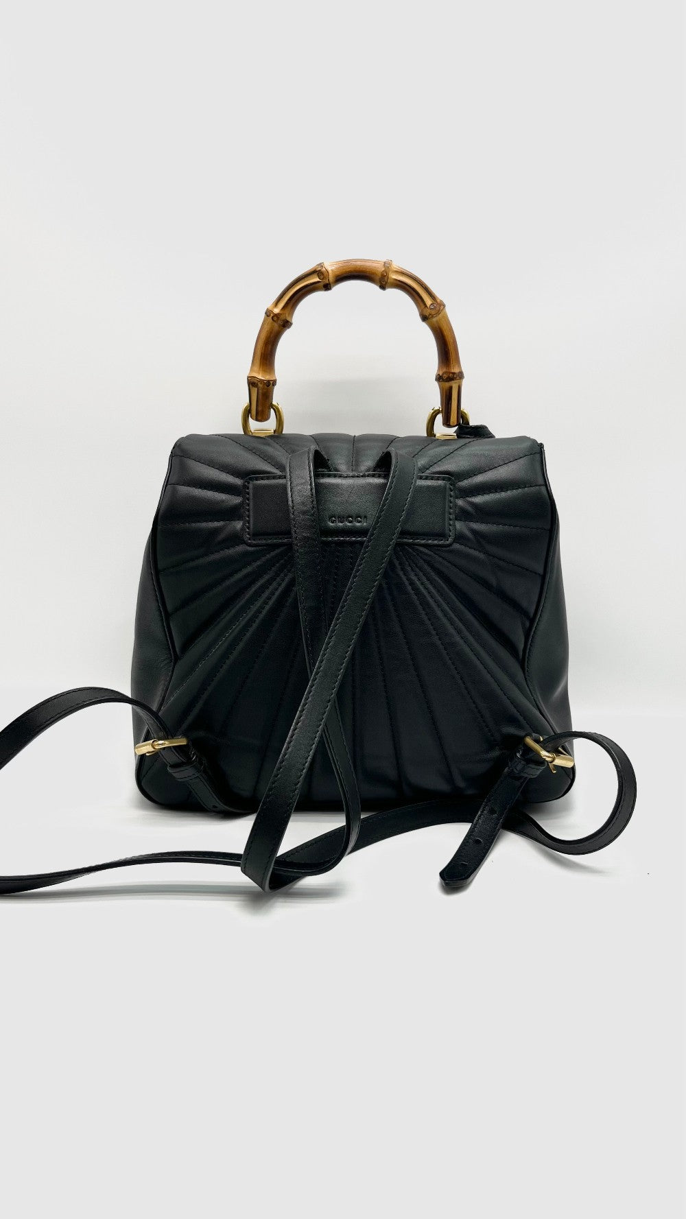 Preowned. Gucci Queen Margaret Bamboo Backpack|15672