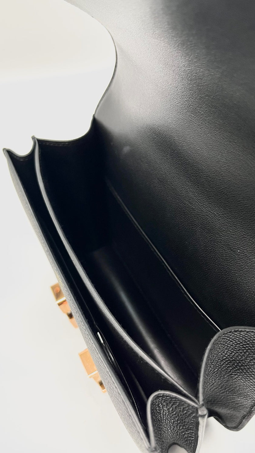 Brand New. Hermes Constance 18 MIni Black Epsom RGHW. BMS 867 IH|7787