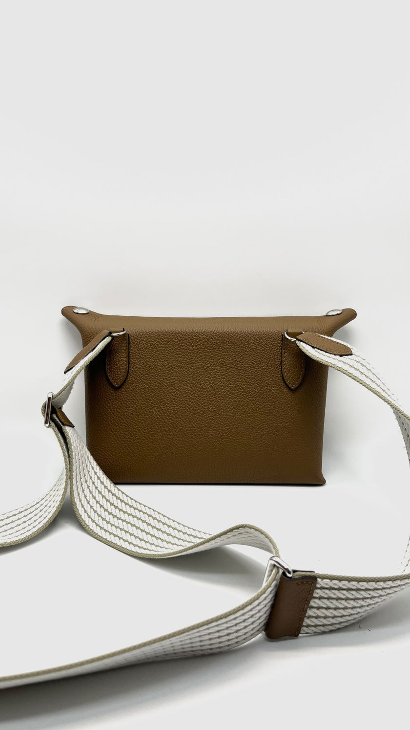 Brand New. Hermes Videpoches Alezan Evercolor PHW. KFS007GX|16282