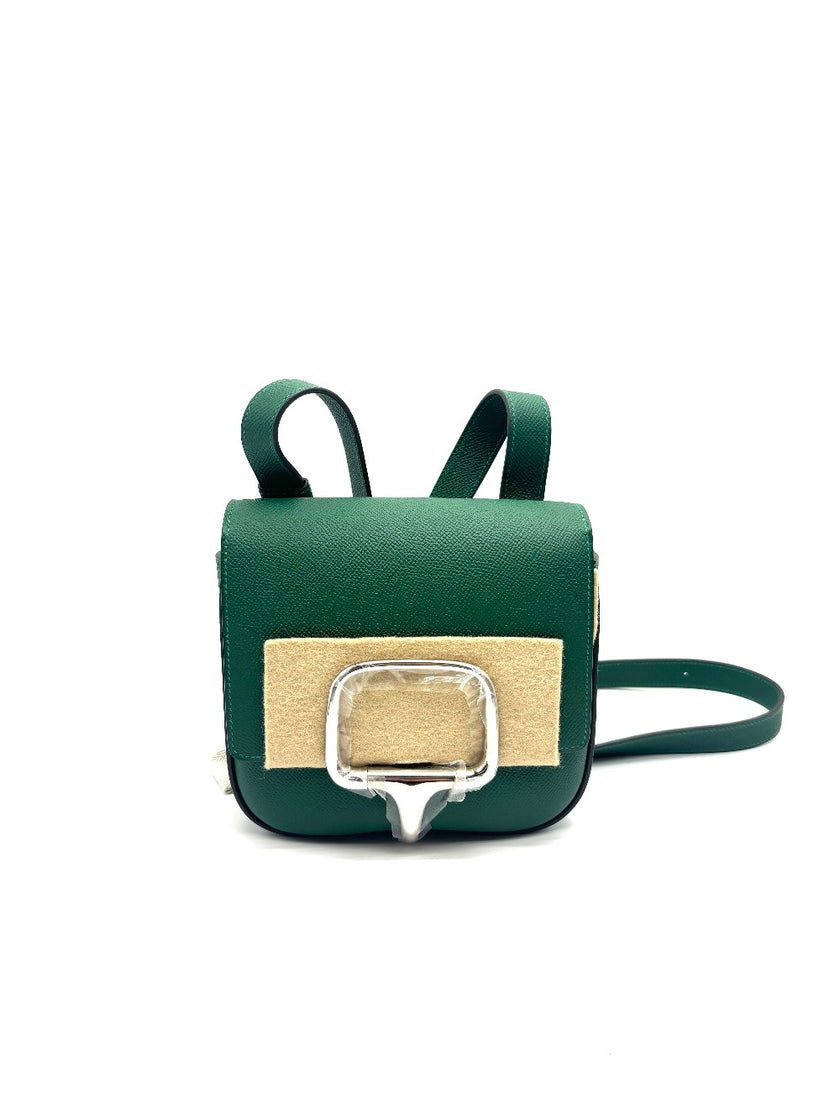 Brand New. Hermes Della Vert Moyen PHW Epsom. WPY471HF|17318