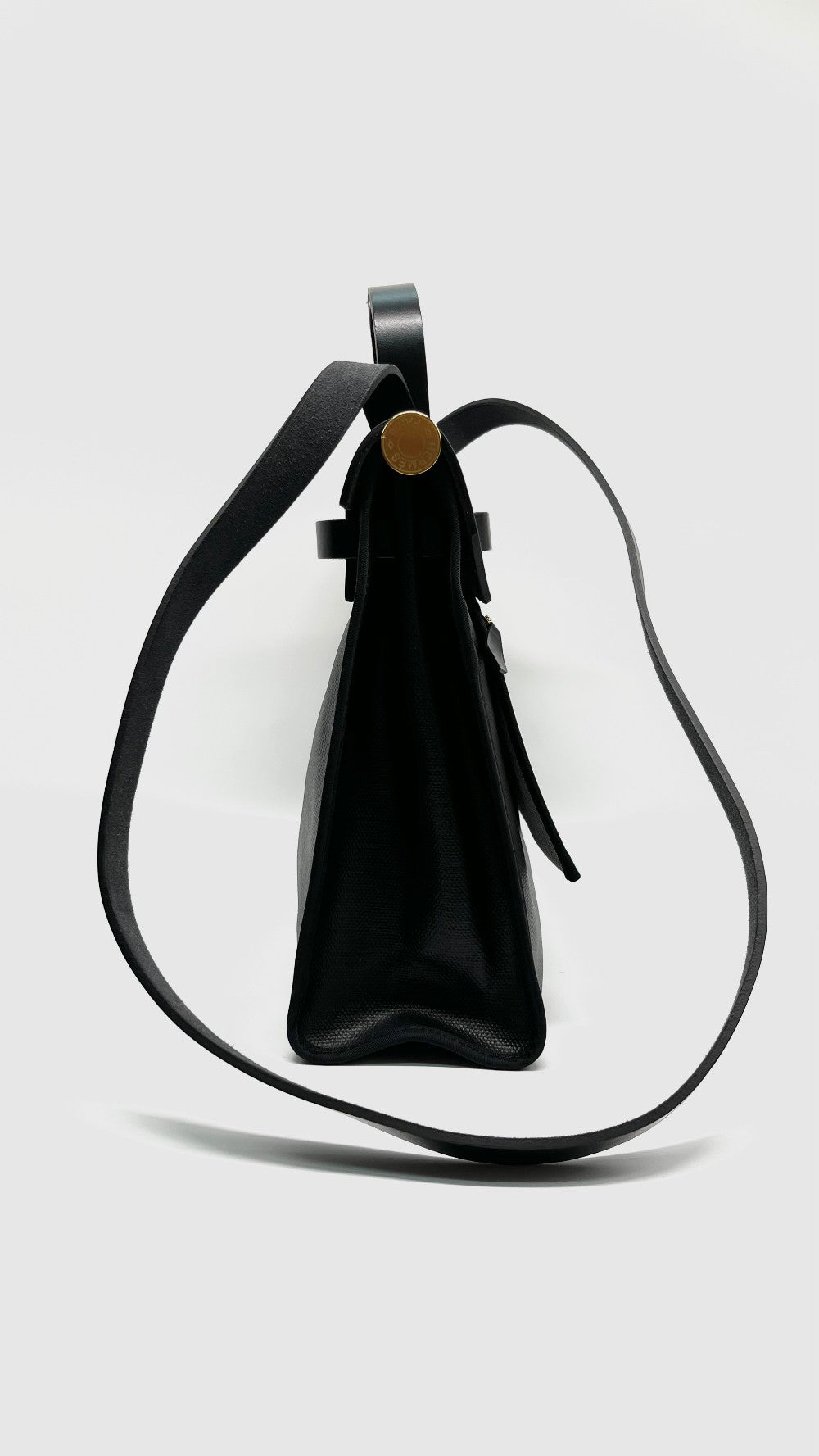 Likew New. Hermes Herbag 31 Black Coated Canvas GHW. BTS005AU|13408