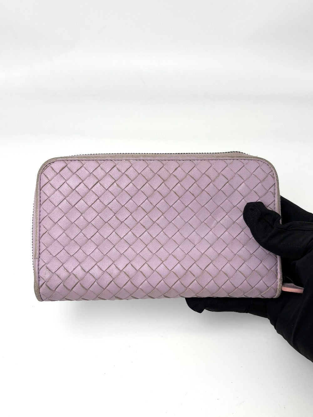 Preowned. Bottega Zip Long Wallet Lavender|7055