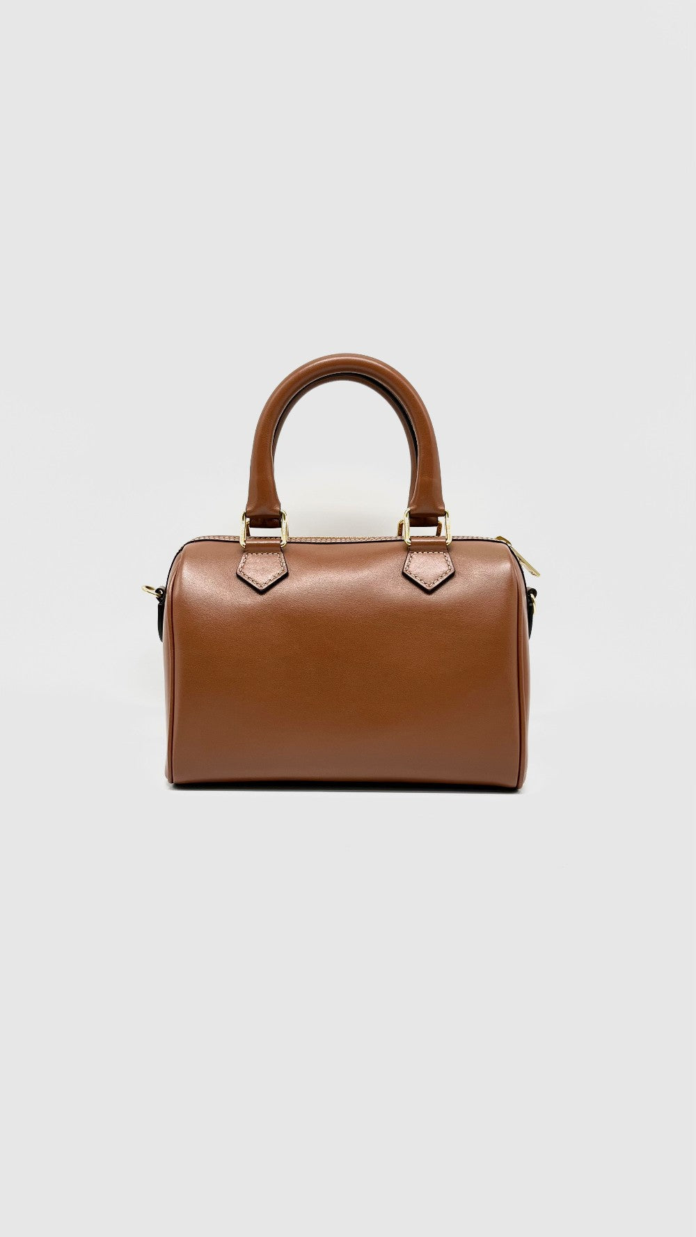 Like New. Celine Small Boston Calfskin Tan GHW|13543