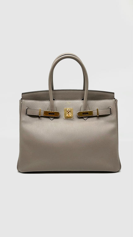 Preowned. Hermes Birkin 30 Gris Asphalt Epsom GHW. CCT952ZI|5094