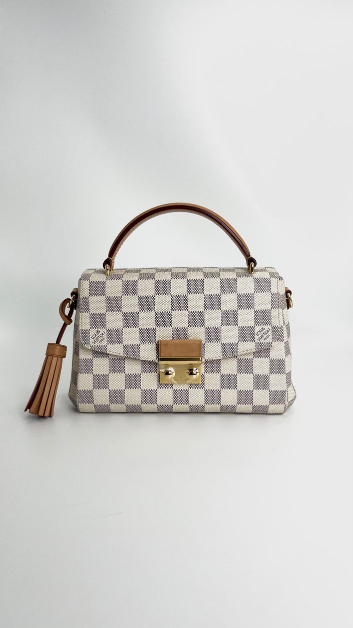 Like New. LV Croisette PM Damier Azur. Microchip|4804