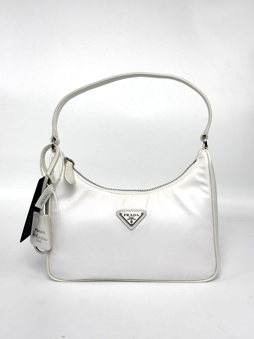 Brand New. Prada Re Edition Nylon Shoulder Bag White. 25|8107