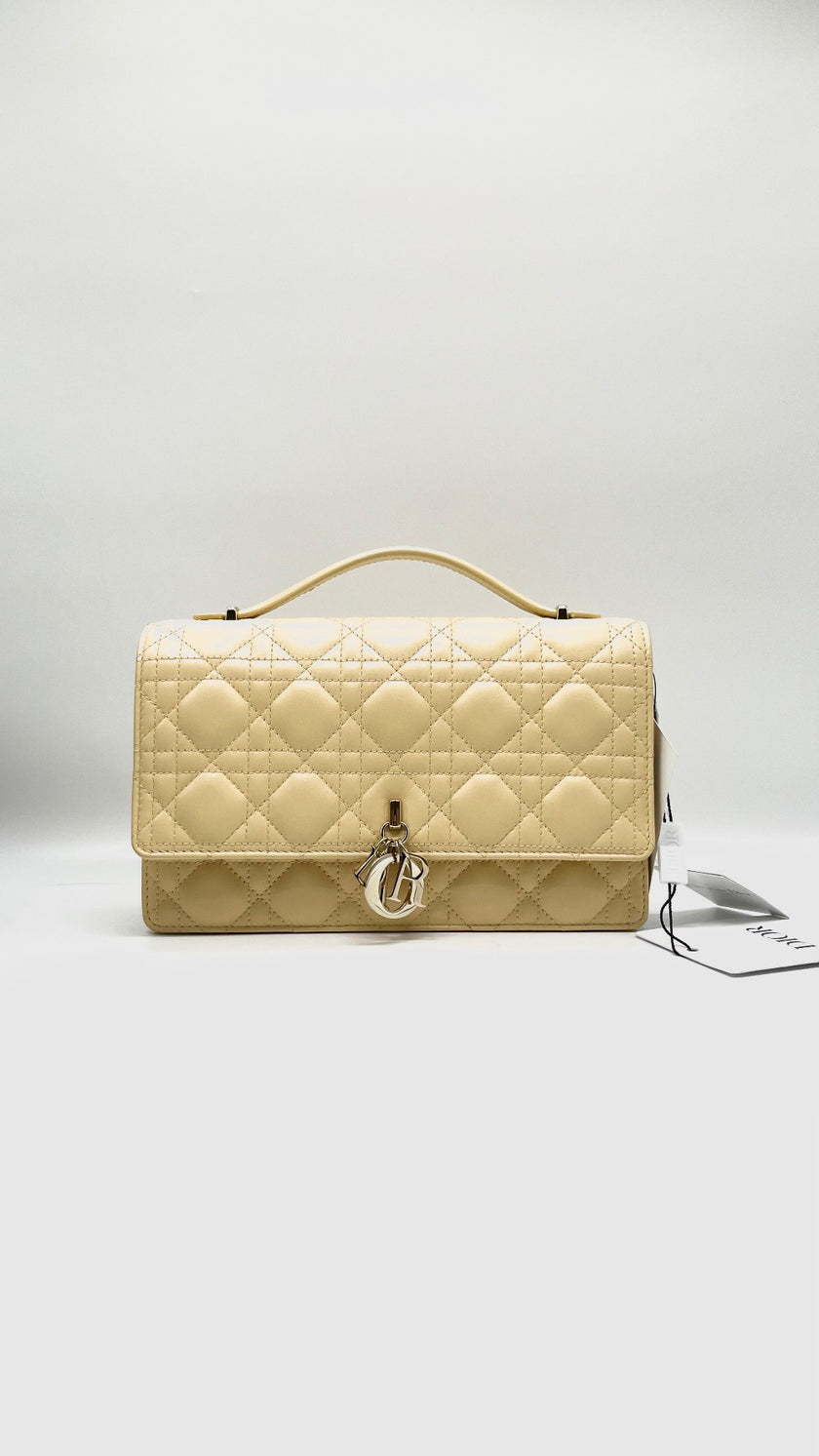 Brand New. Dior Top Handle Flap Yellow. 05RU0273|10174