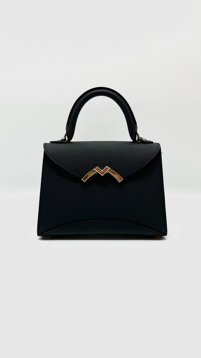 Brand New. Moynat Gabrielle BB Calfskin Black GHW|5070