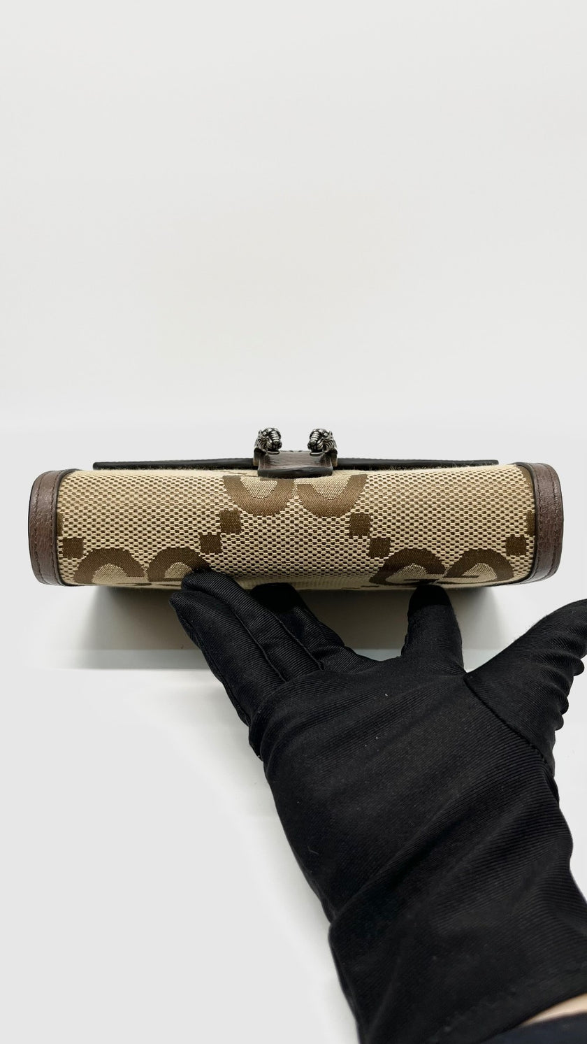 Brand New. Gucci Dionysus Wallet On Chain GG Canvas Monogram Brown & Beige|12008