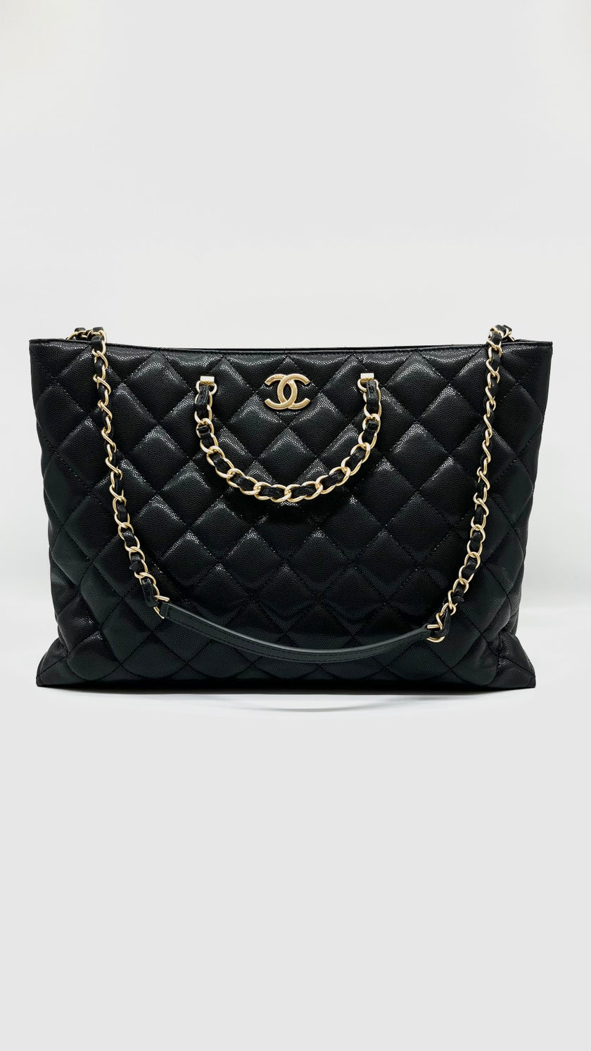 Brand New. Chanel CC Large Shopping Bag Black Caviar GHW. NH508L81|5338