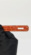 Preowned. Hermes Kelly 28 Croc Orange PHW. H Square Q2509|11530