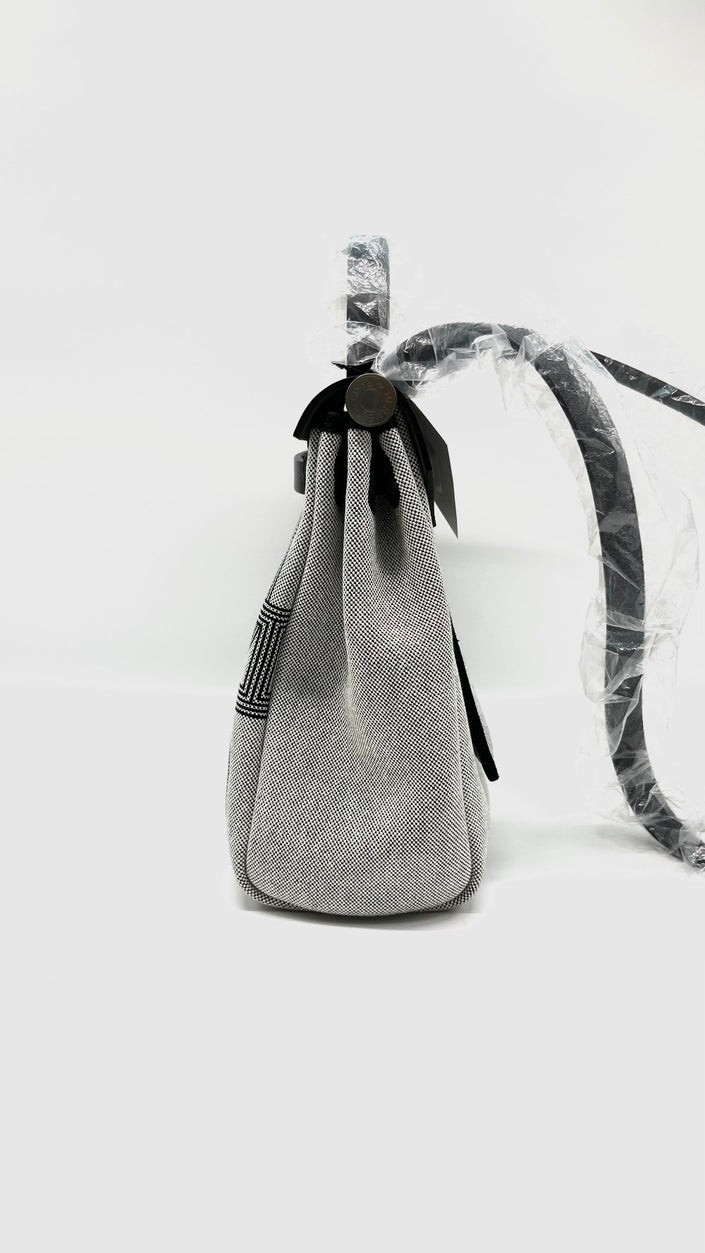 Brand New. Hermes Herbag 31 Chaine De Ancre Limited Edition Canvas Black PHW. UMN011KD|9811