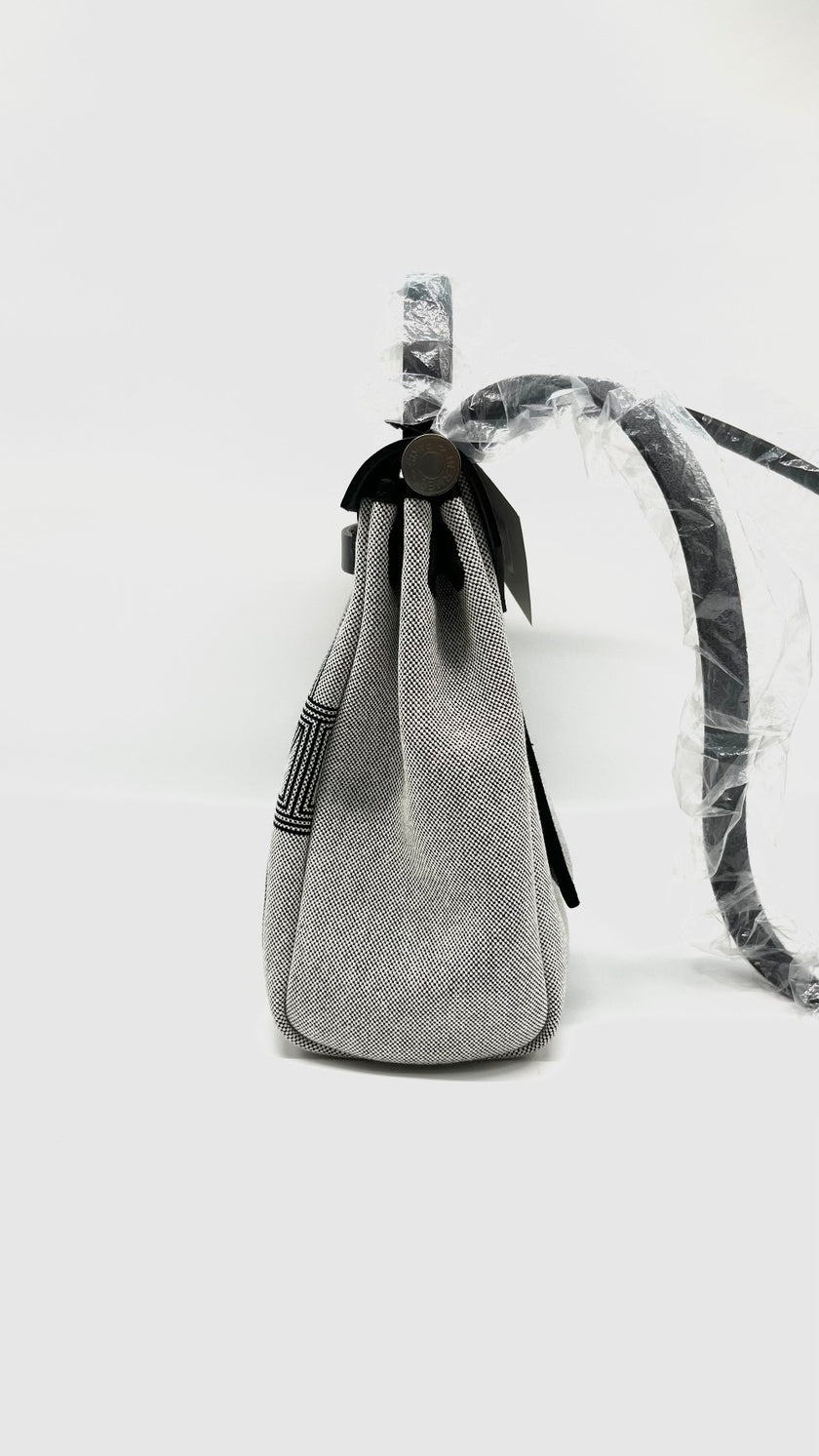 Brand New. Hermes Herbag 31 Chaine De Ancre Limited Edition Canvas Black PHW. UMN011KD|9811