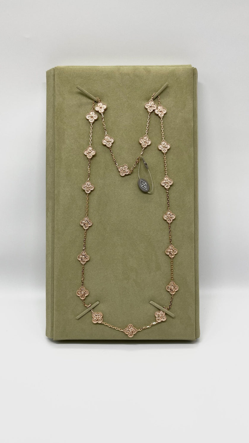 Brand New. VCA Alhambra Necklace 20 Motifs RGHW|6216