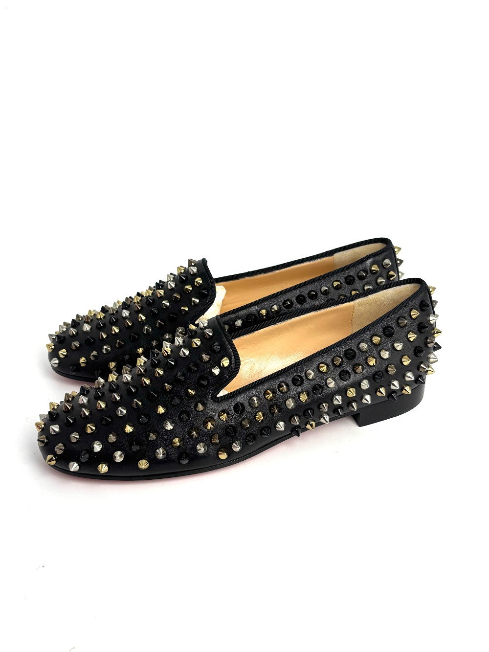 Brand New. Christian Louboutin Dandelion Spikes Loafers Black. 38|12935
