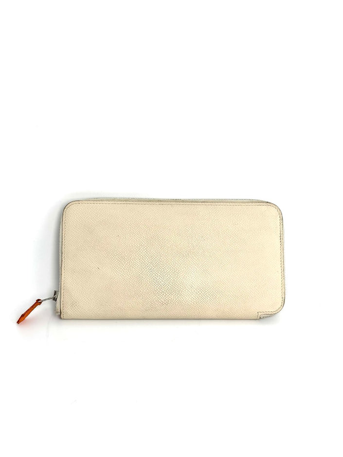 Preowned. Hermes Zip Long Wallet Craie. TTS007AU|12028