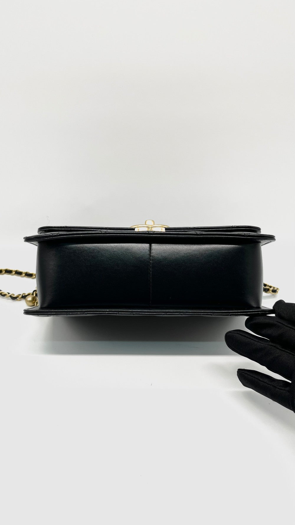 Brand New. Chanel 24C Season Flap Mini Black Adjustable Chain Strap GHW. X456C0P1|15159