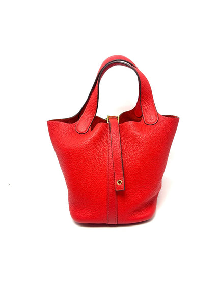 Preowned. Hermes Picotin 18 Rouge Casaque Togo GHW. DAC012AT|17975
