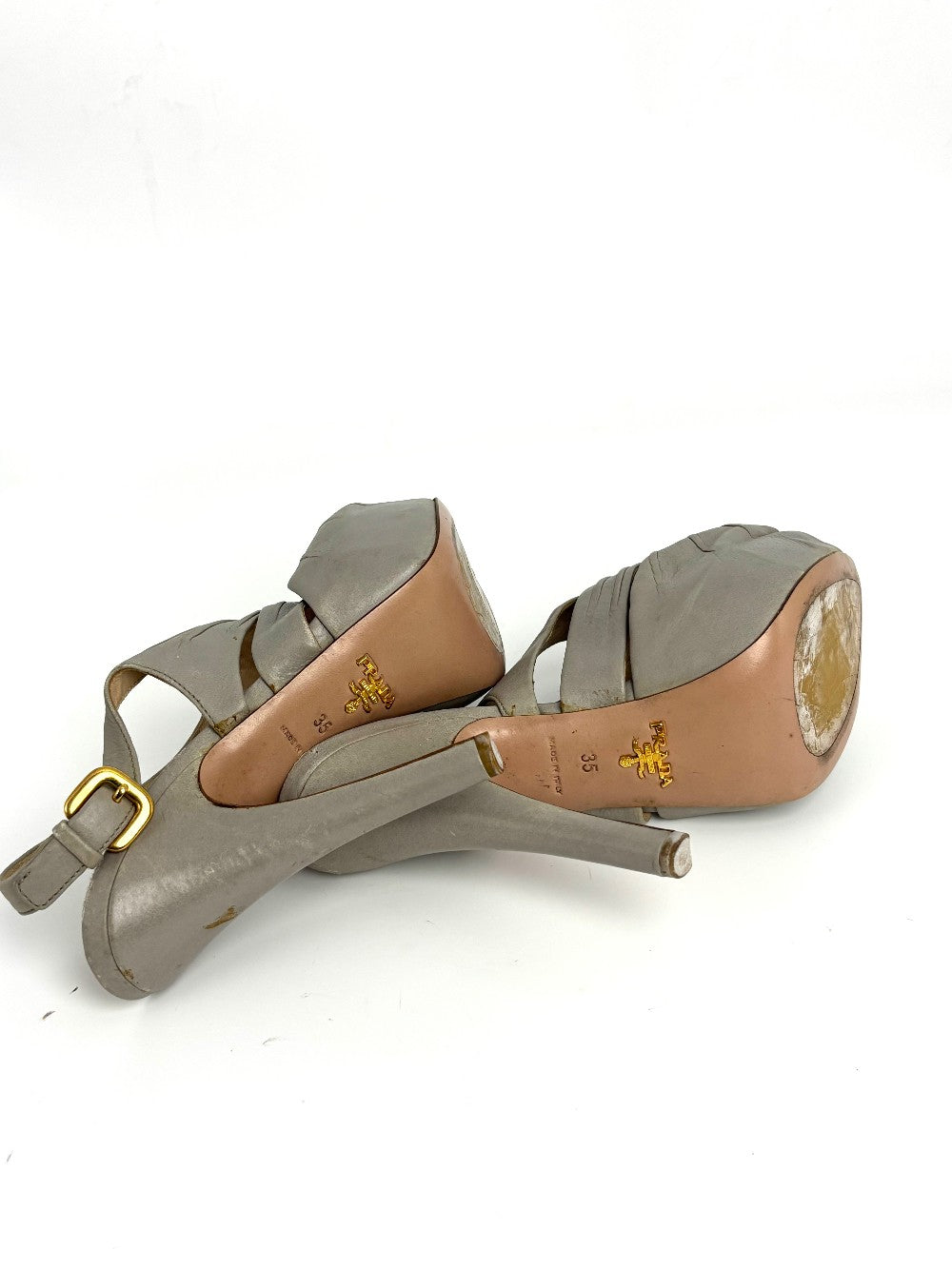 Brand New. Prada Heel Gray. 35|10714