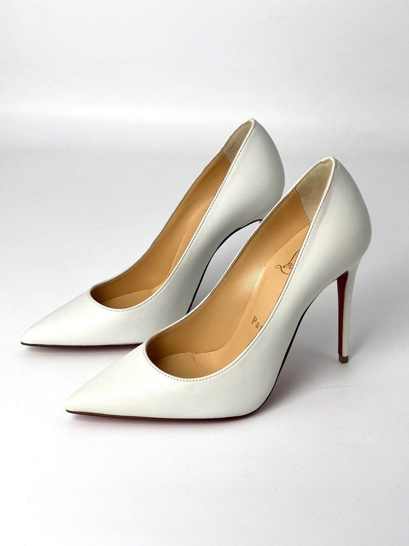 Brand New. Louboutin Pumps Heel White. 34|8097