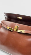 Preowned. Hermes Kelly 32 Vintage Box Brown GHW. Circle H MA|13925