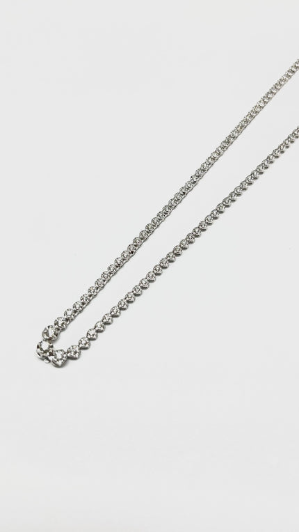 Brand New. HK Setting Tennis Necklace 1.50CTW 14K WG|13503