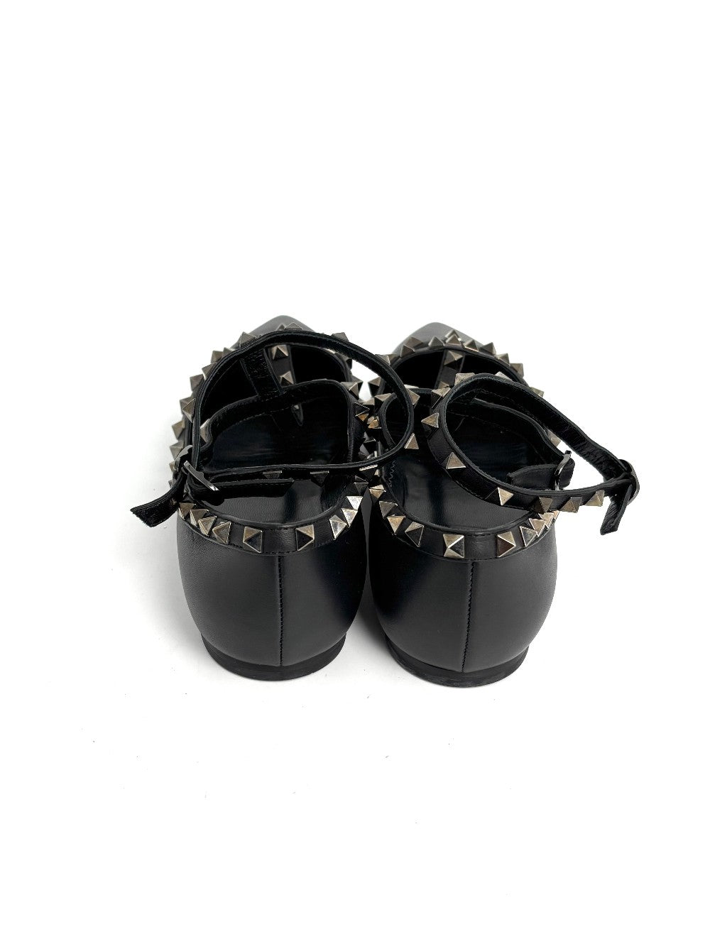 Preowned. Valentino Cage Flats Black. 39.5|12653