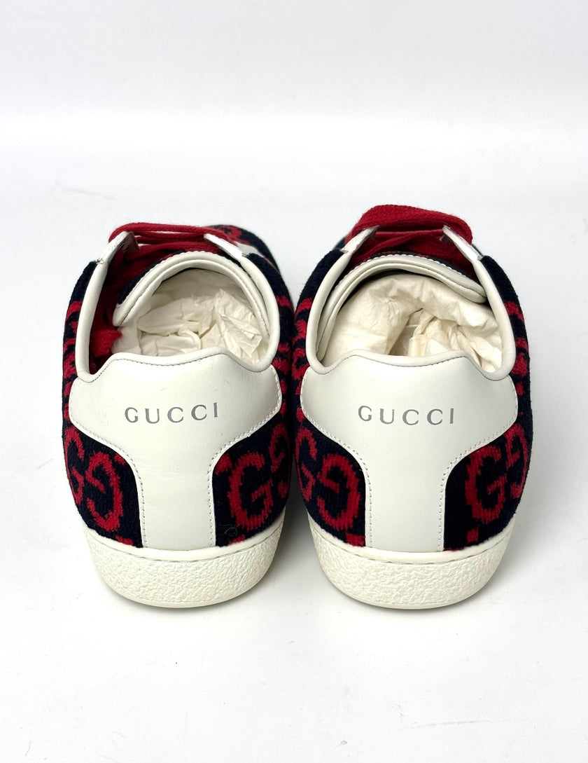 Brand New. Gucci Sneakers Tweed Black/Red. 38|8592