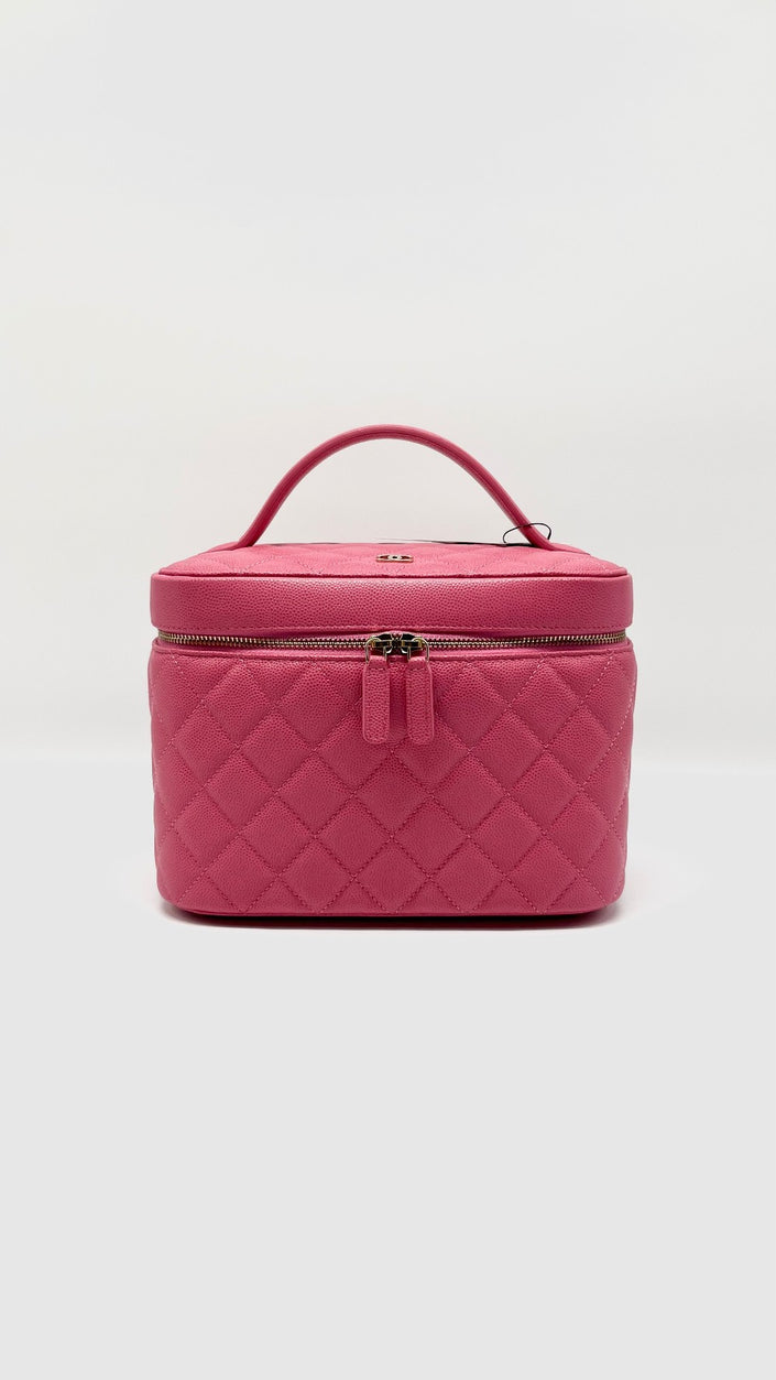 Like New. Chanel Large Vanity Caviar Pink SHW. 29829750|8484