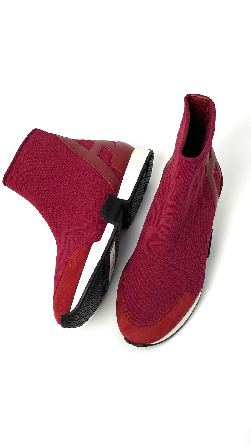 Preowned. Hermes Boots Red. 36.5|8972