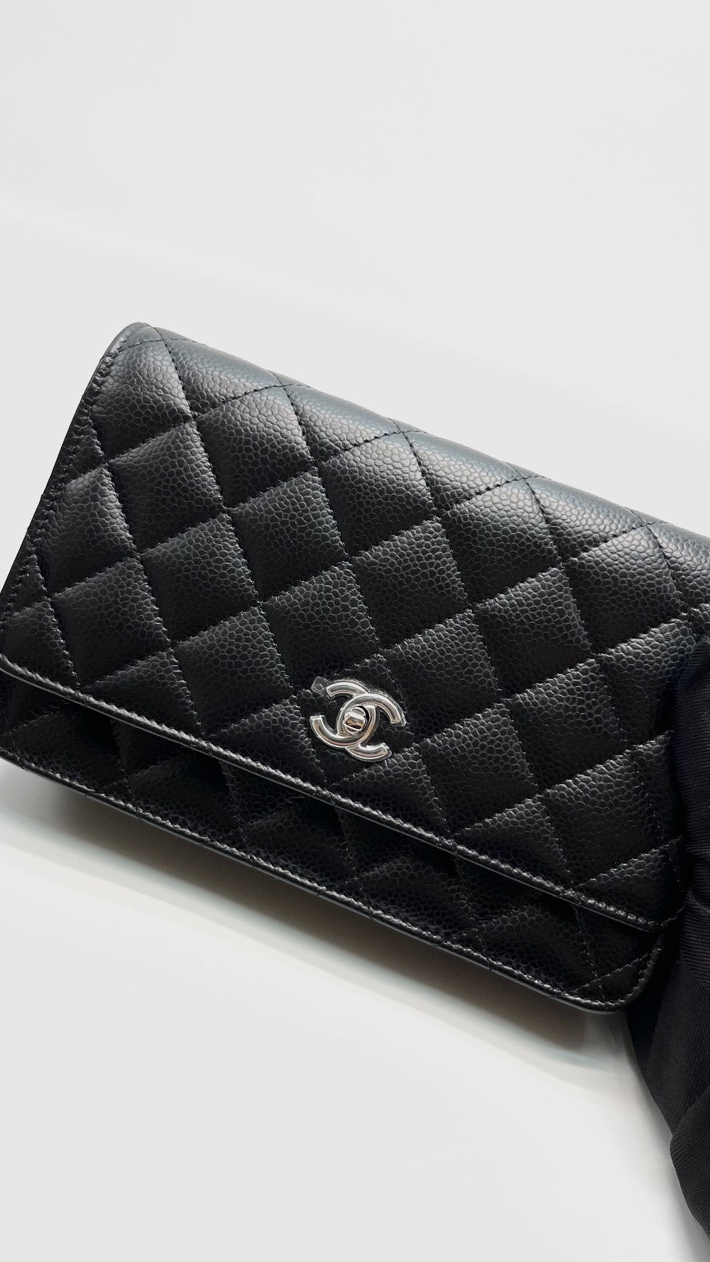 Brand New. Chanel WOC Black Caviar SHW. PLELN41J|16454
