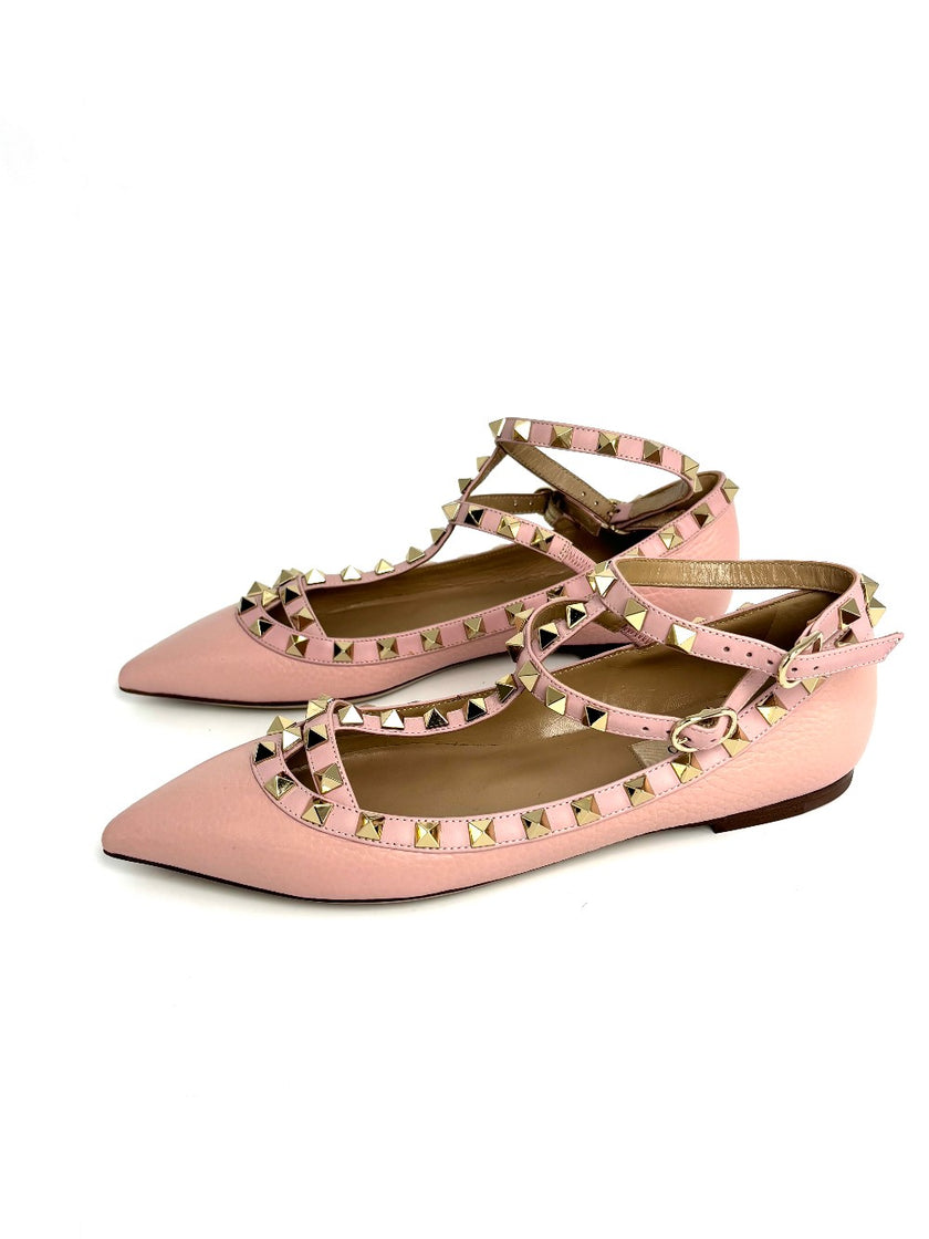 Brand New. Valentino Cage Flats Pink. 36.5|8396