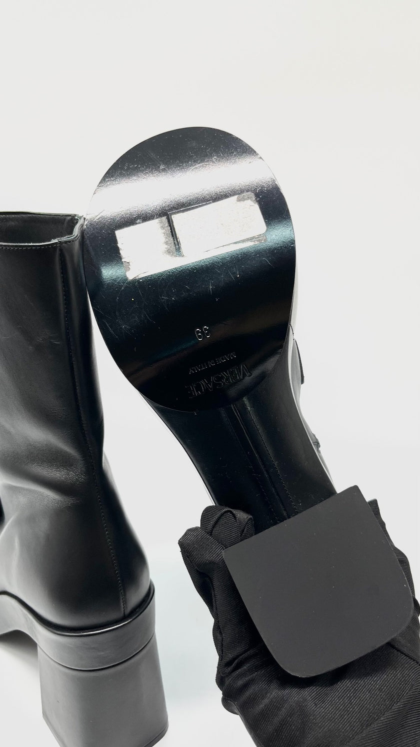 Brand New. Versace Boots Black. 39|10801