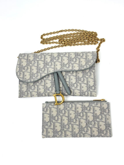 Preowned. Dior Saddle WOC Gray. 47-MA-0213|6737
