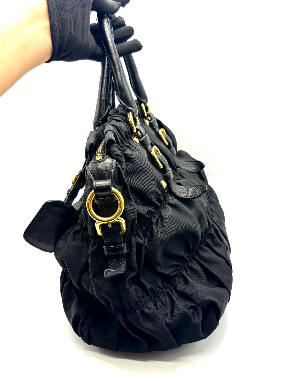 Preowned. Prada Gaufre Black Nylon|17641