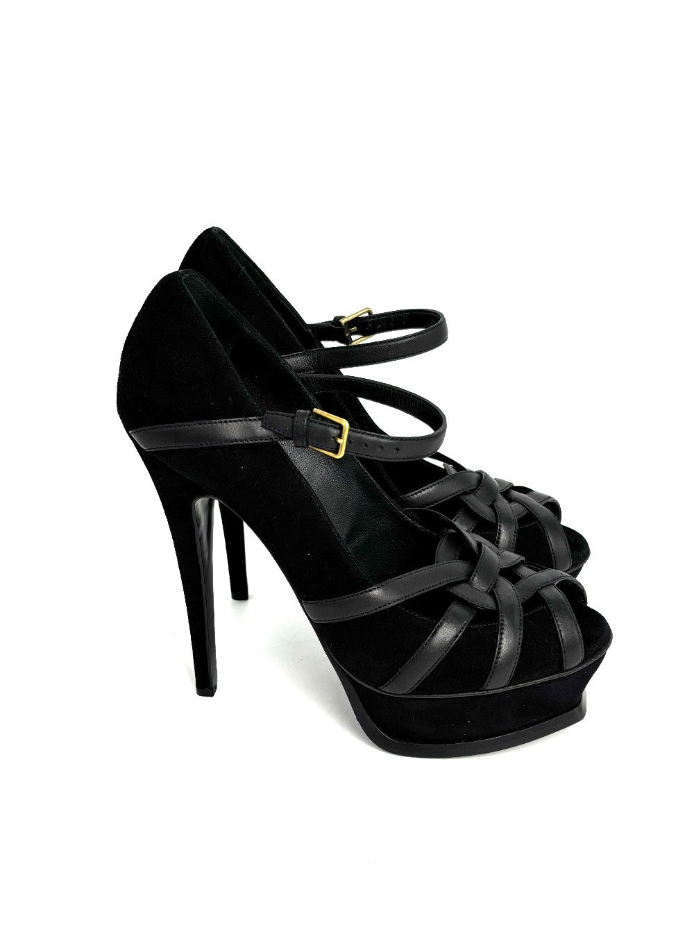 Preowned. YSL Tribute Heels Black. 36.5|12897