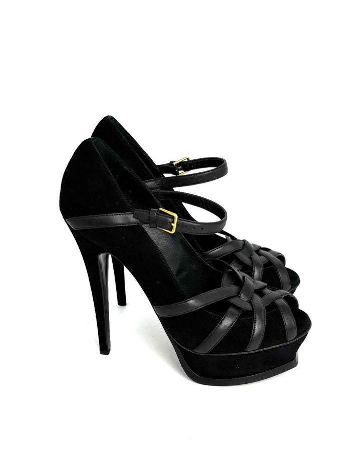 Preowned. YSL Tribute Heels Black. 36.5|12897