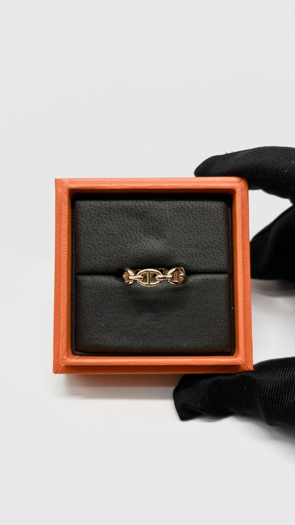 Brand New. Hermes Chaine d' Ancre Ring RGHW|14552