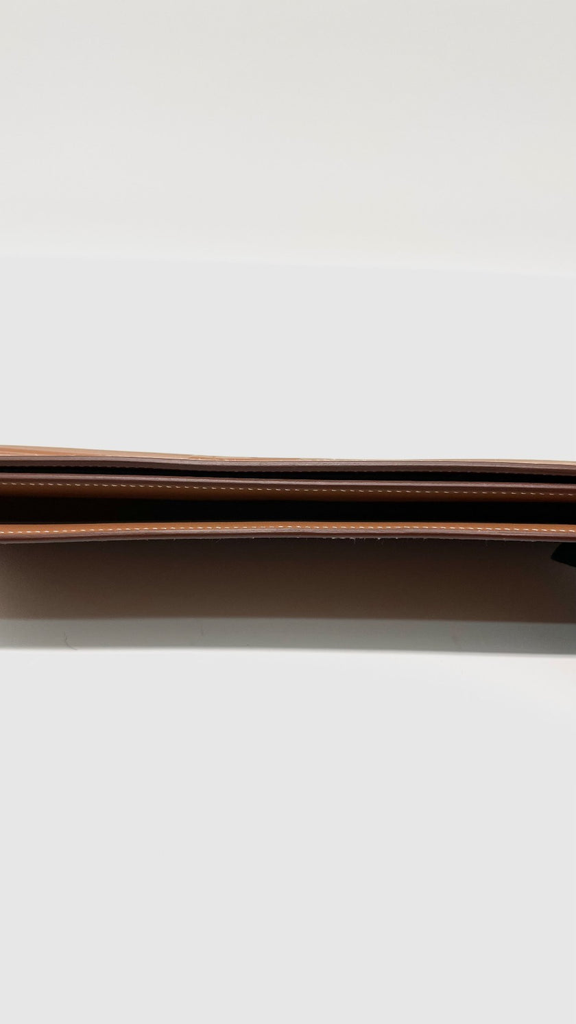 Brand New. Hermes Shadow Birkin Clutch Gold Swift. BST343FF|13034