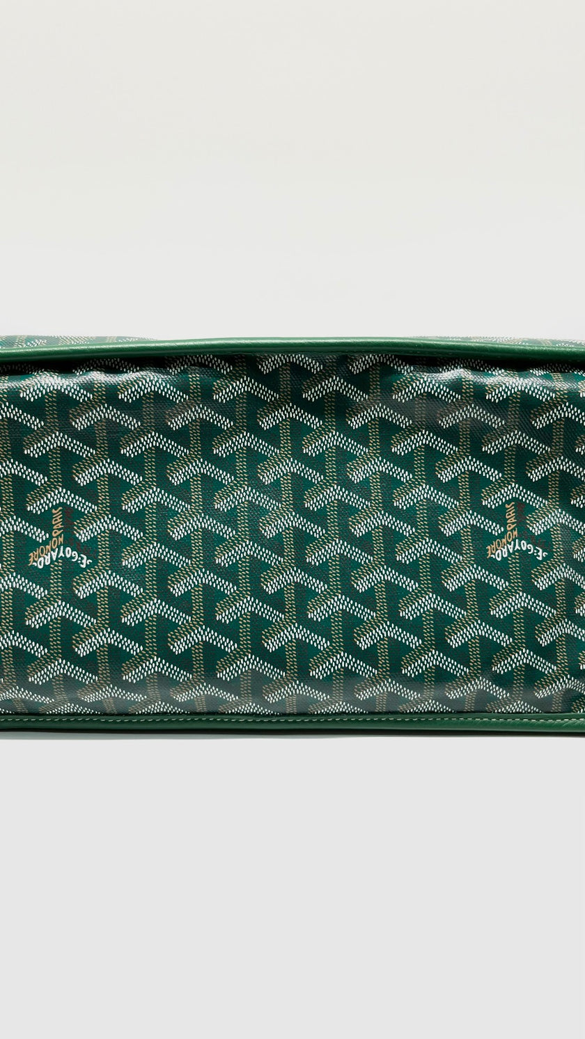 Preowned. Goyard Anjou PM Green Reversible Tote Bag With Goyard Green Clip. SUT 020251|13095