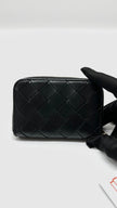 Brand New. Bottega Zip Card Holder Black|5569
