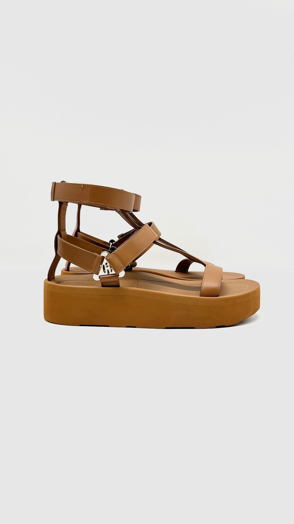 Unused. Hermes Enid Sandals Naturel. 38|10395