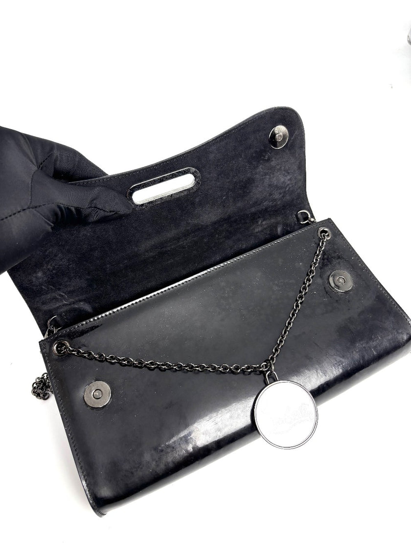 Preowned. Louboutin Clutch Black|13255