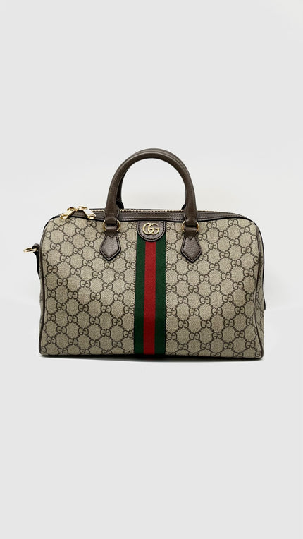 Unsed. Gucci Ophidia Boston GG Supreme Canvas Bag GHW|13389